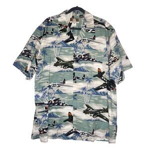 KALAHEO Men's XL Air Force Fighter Bomber Airplane Hawaiian‎ Shirt, NWT
